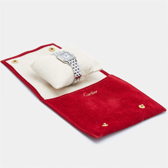 Cartier Silver Stainless Steel Diamond Panthere Wristwatch - Picture 11 of 11